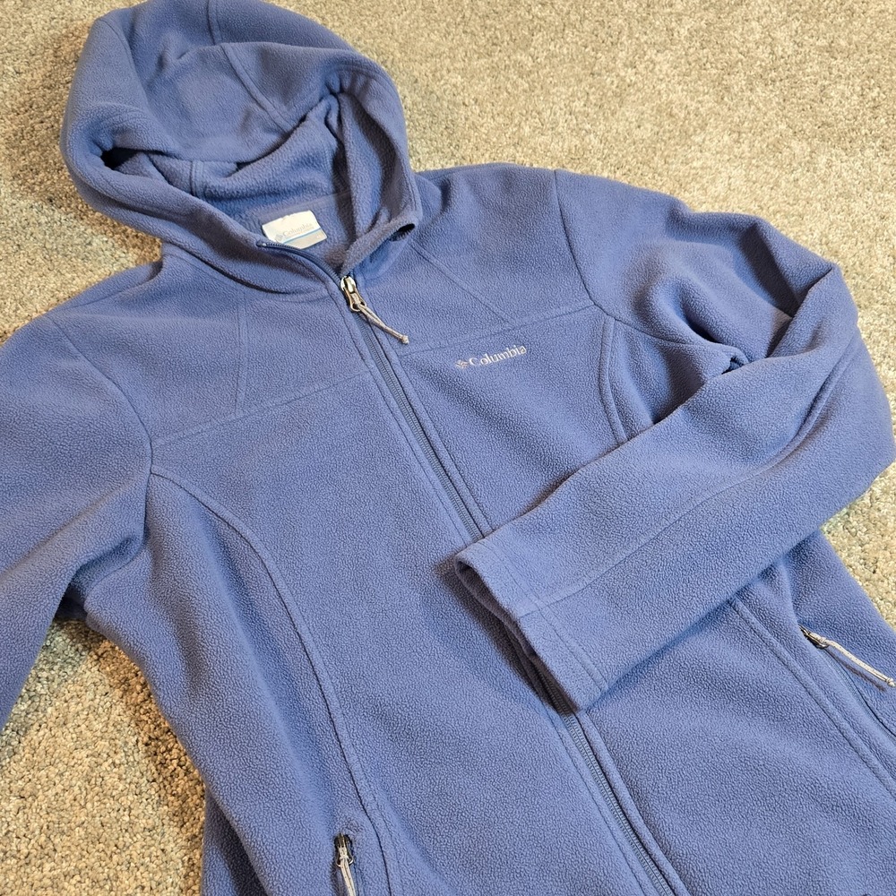 Columbia Purple Women's Fleece Full Zip Up‎ Hoodie Jacket Size Medium